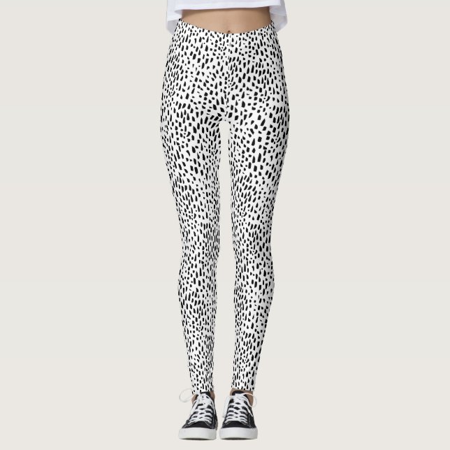 Gepunktete Schwarzweiss-Leggings Leggings (Vorderseite)