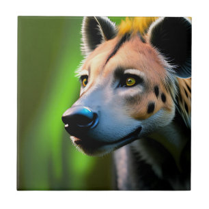 Gepunktete Stalking Hyena, die seine Beute beobach Fliese