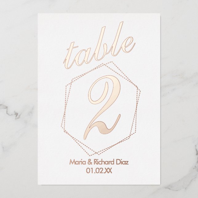 gepunktete Tischnummer an der Grenze (Vorderseite)