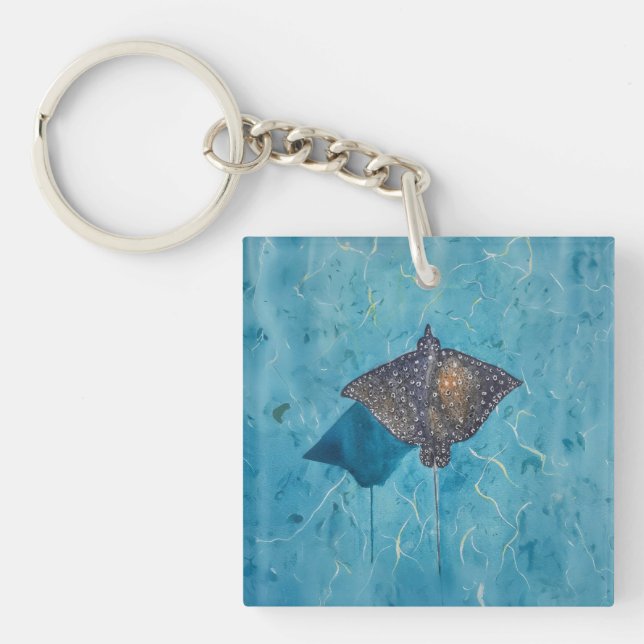 Gepunkteter Adler Stingray - Ozean Schlüsselanhänger (Vorderseite)