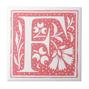 Gepunkteter Buchstabe F Mit Monogramm Tiles Fliese