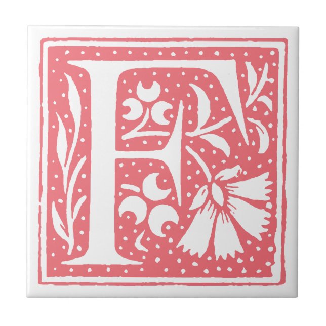 Gepunkteter Buchstabe F Mit Monogramm Tiles Fliese (Vorderseite)