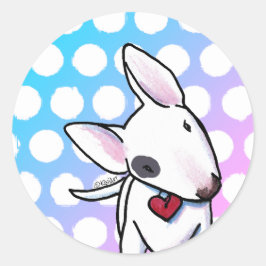 Gepunkteter Bull Terrier Classic Round Sticker
