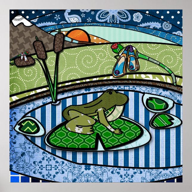 Gepunkteter Frosch in einem Teich Poster (Vorne)