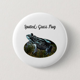 Gepunkteter Grasfrosch, 6 cm Abzeichen rund Button