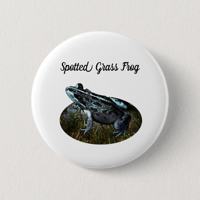Gepunkteter Grasfrosch, 6 cm Abzeichen rund Button (Vorderseite)