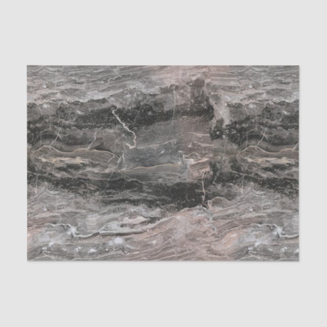 Gepunkteter grauer und schwarzer Marmor Seidenpapier (Vorderseite)