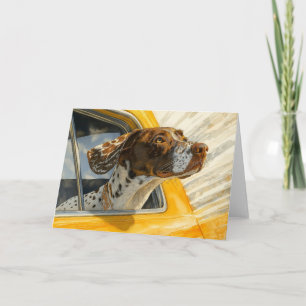 Gepunkteter Hund auf Autofahrten Kunstdrucken Karte