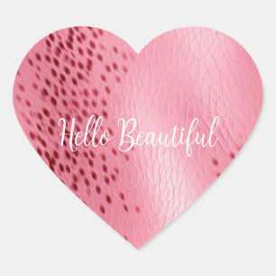 Gepunkteter Leopardendruck, rosa Herz-Aufkleber