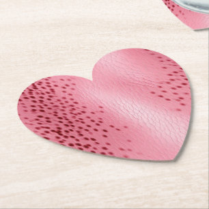 Gepunkteter Leopardendruck, rosa Untersetzer