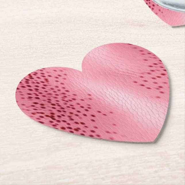 Gepunkteter Leopardendruck, rosa Untersetzer (angewinkelt)