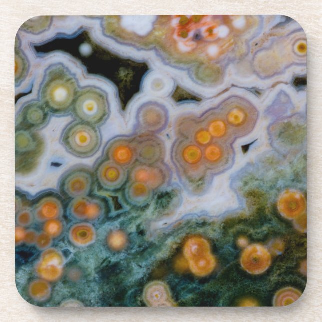 Gepunkteter Ozean-Jasper Getränkeuntersetzer (Vorderseite)