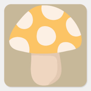 Gepunkteter Pilz Quadratischer Aufkleber
