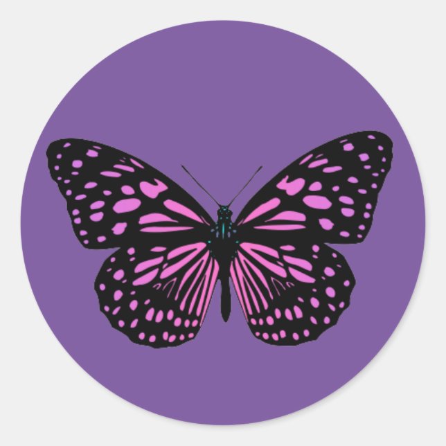 Gepunkteter Schmetterling Runder Aufkleber (Vorderseite)