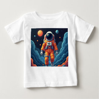 Gepunkteter Spaceman Baby T - Shirt