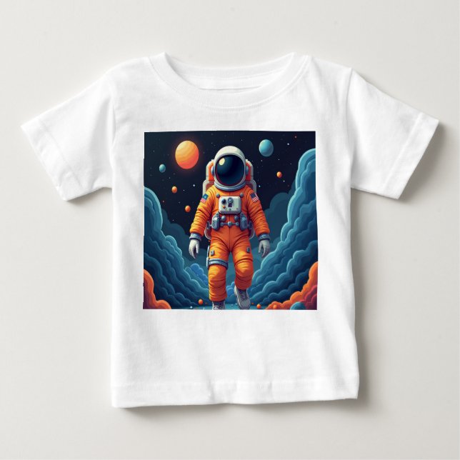 Gepunkteter Spaceman Baby T - Shirt (Vorderseite)