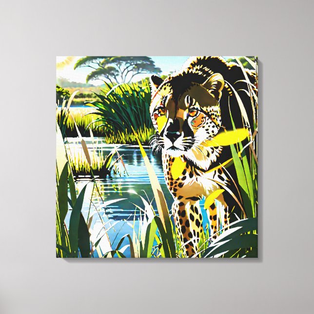 Gepunkteter Streak: Geparden auf der Jagd Leinwanddruck (Vorderseite)