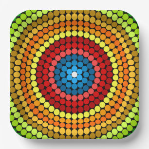 Gepunktetes abstraktes Mandala-Kunstdesign-65904 Pappteller