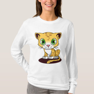 GEPUNKTETES BROWN GRÜNES MIT AUGEN KITTEN AUF EINE T-Shirt