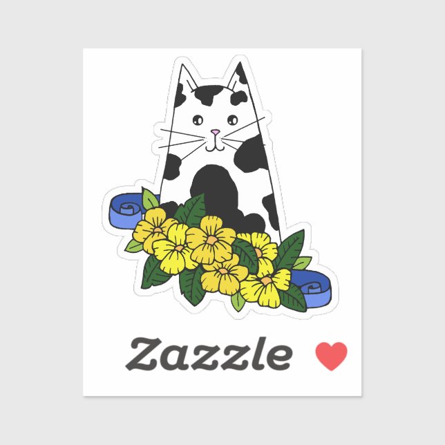 Gepunktetes Cat Laptop Aufkleber (Blatt)