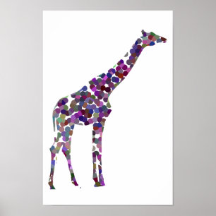 Gepunktetes Giraffenplakat in mehreren Farben Poster