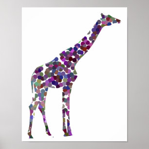 Gepunktetes Giraffenplakat in mehreren Farben Poster