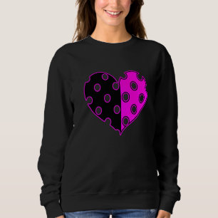 Gepunktetes Herz in Schwarz und Pink Sweatshirt