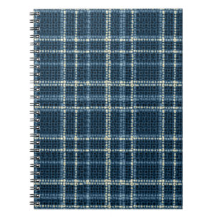 Gepunktetes Karomuster. Graublau. Notizblock