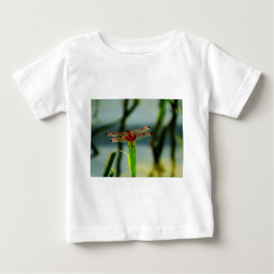Gepunktetes Rotes und Schwarzes Dragonfly Baby T-shirt