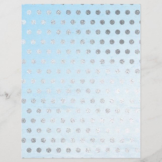 Gepunktetes Scrapbook-Papier für Blau und Silber (Vorderseite)