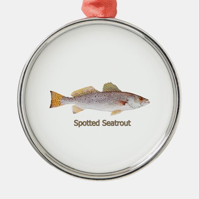 Gepunktetes Seatrout Silbernes Ornament (Vorne)