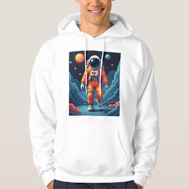 Gepunktetes Spaceman Men-Sweatshirt Hoodie (Vorderseite)