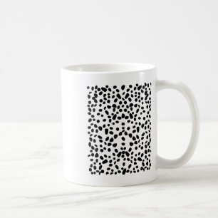 Gepunktetes Weiß mit schwarzen Polka Dots Dalmatin Kaffeetasse