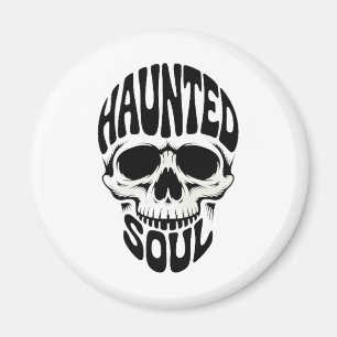 Gequälte Seele Schädel-Typografie Magnet