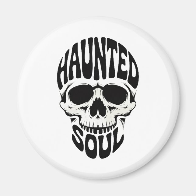 Gequälte Seele Schädel-Typografie Magnet (Vorne)