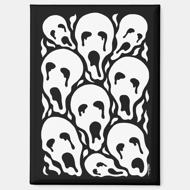 Gequälte Seelen seltsame Horror-Kunstwerke Magnet (Vorderseite)