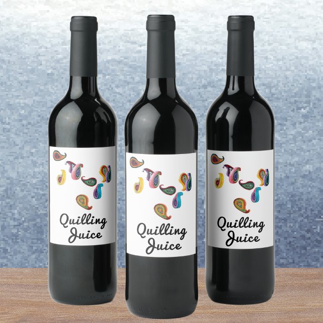 Gequillter Paisleys Funny Quilling Juice (6) Weinetikett (Von Creator hochgeladen)