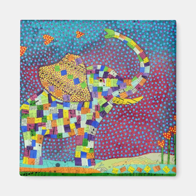 gequiltete Elefant Magnet (Vorne)