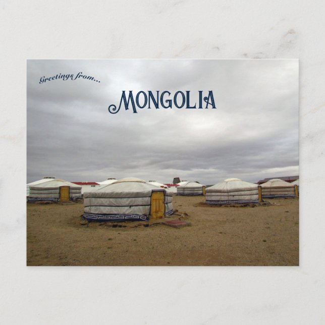 Ger Camp Dornogovi Province Mongolei Postkarte (Vorderseite)