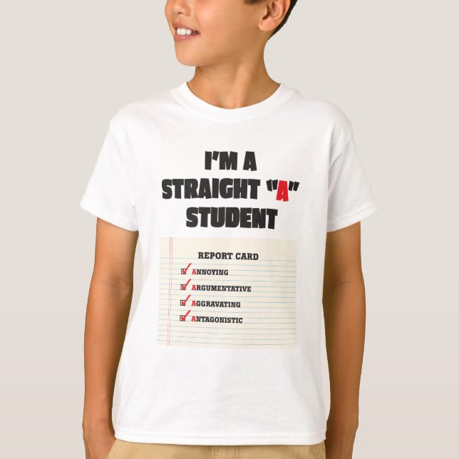 Gerade "a-" Student T-Shirt (Vorderseite)