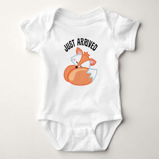 Gerade angekommen Schlafen Baby Fox Säugling T - S Baby Strampler (Vorderseite)