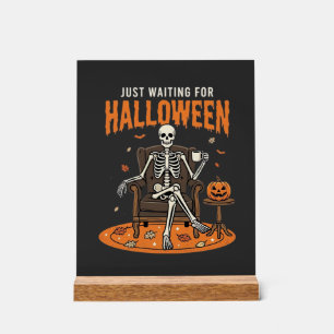 Gerade auf Halloween wartendes Skelett-Design_1 Acrylschild