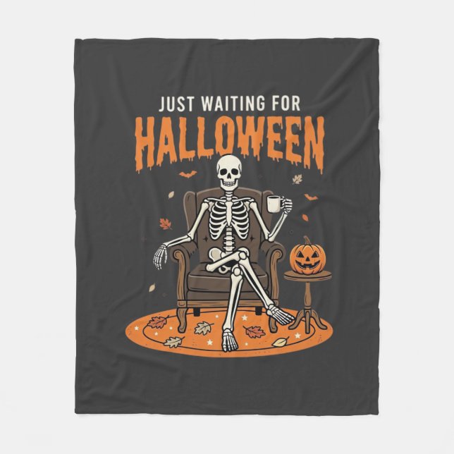 Gerade auf Halloween wartendes Skelett-Design_1 Fleecedecke (Vorderseite)