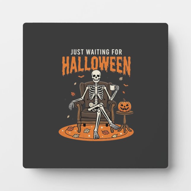 Gerade auf Halloween wartendes Skelett-Design_1 Fotoplatte (Vorderseite)
