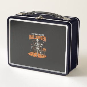 Gerade auf Halloween wartendes Skelett-Design_1 Metall Brotdose