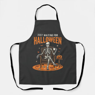 Gerade auf Halloween wartendes Skelett-Design_1 Schürze