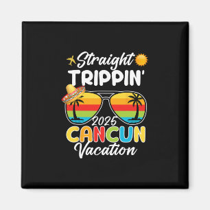 Gerade auf Reisen Cancun Urlaub 2025 Sonnenunterga Magnet
