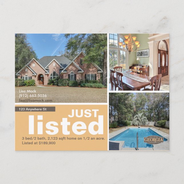 Gerade aufgeführtes großes Foto Ankündigungspostkarte (Vorderseite)