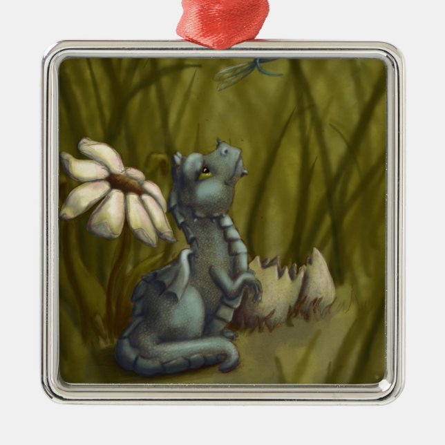 Gerade ausgebrütet silbernes ornament (Vorne)
