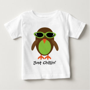 Gerade Chillin Eule mit Schatten Baby T-shirt